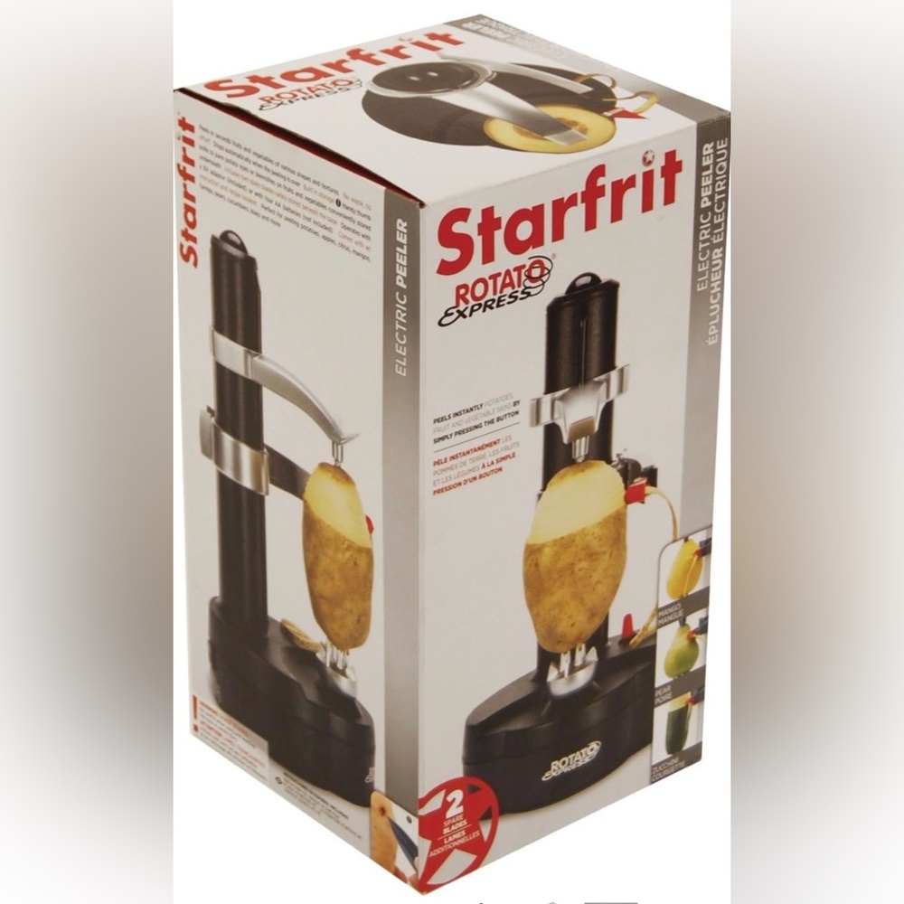 Starfrit Rotato Express Electric Peeler - 2 Spare Blades - Safe & Easy to Use